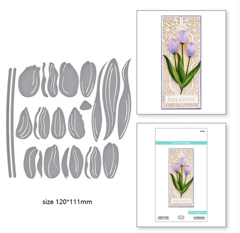 Металлические пресс-формы Новые многослойные тюльпаны пресс-форма для карточек