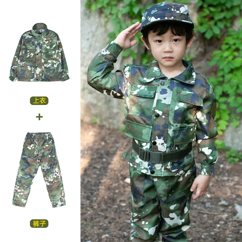 Military Uniform for Kids Training Suit Boy Special Force Combat Jacket Pants Set Army Camouflage Children Soldier Clothes