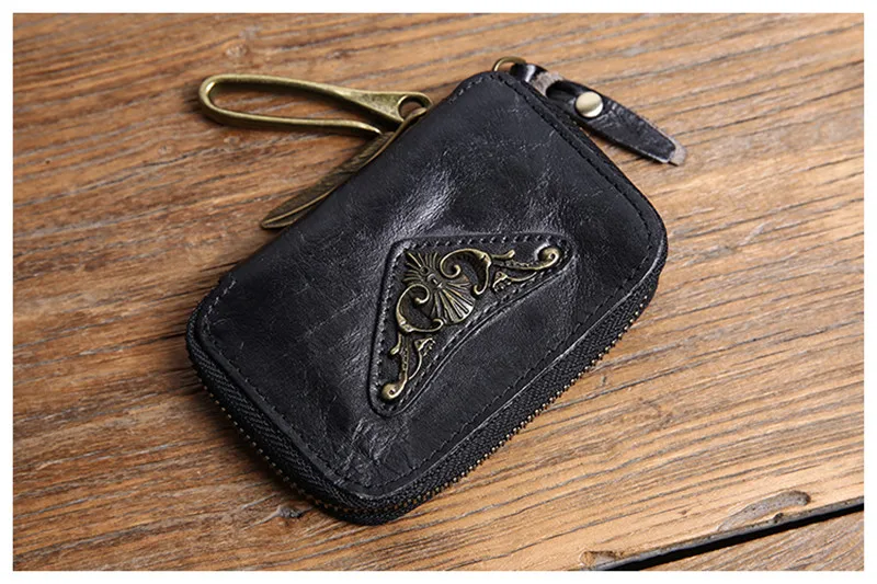 Fashion designer luxury genuine leather men's women's key bag casual organizer high quality real leather small coin purse