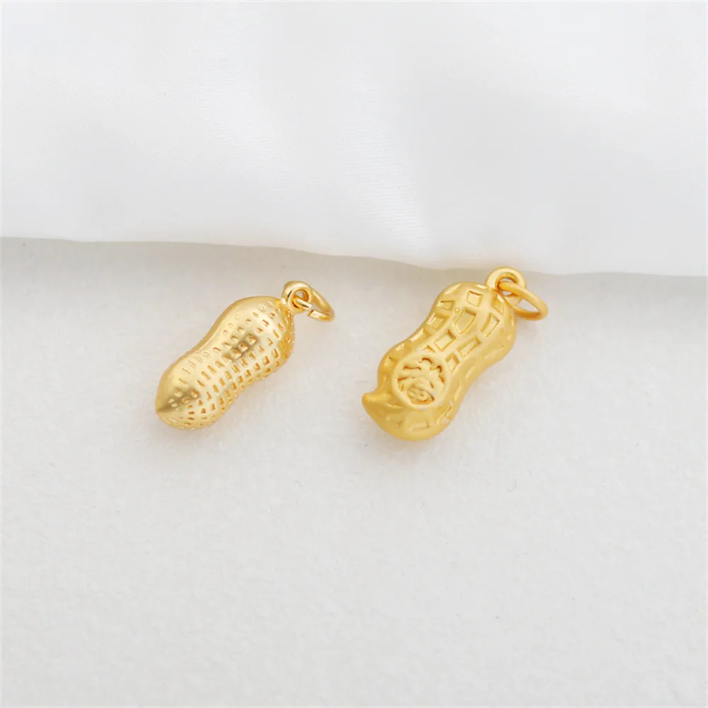 

18k matte gold flower raw three-dimensional solid good thing happens pendant diy bracelet necklace earrings pendant accessories