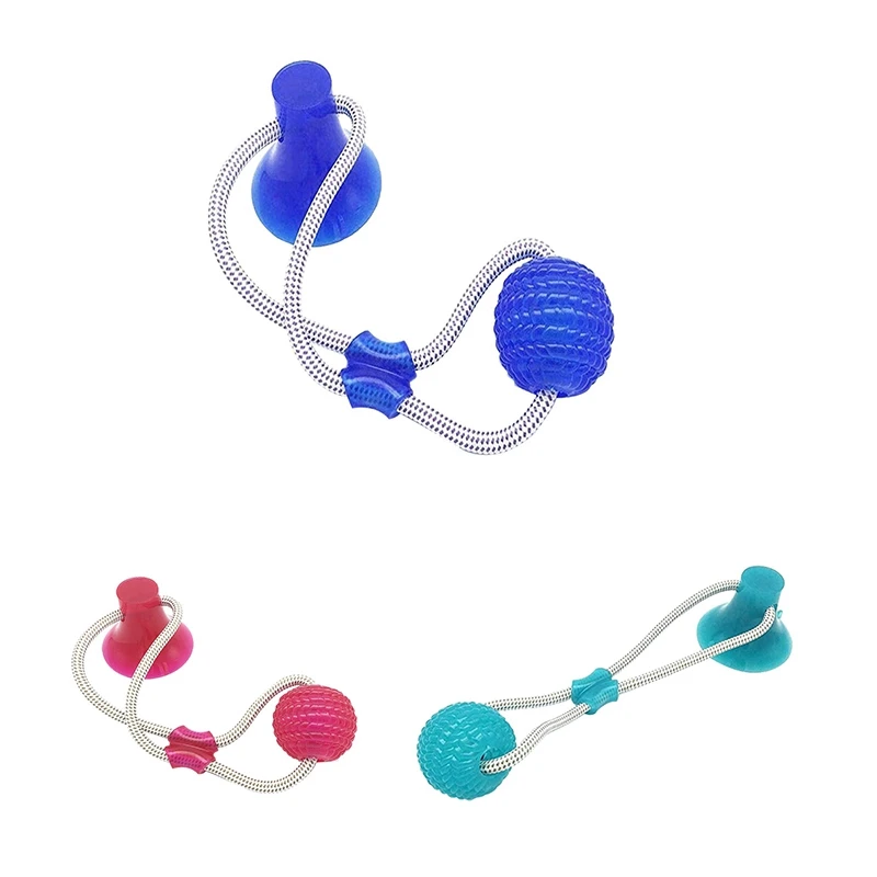

Dog Toys Pet Puppy Interactive Suction Cup Push TPR Ball Toys Molar Bite Toy Elastic Ropes