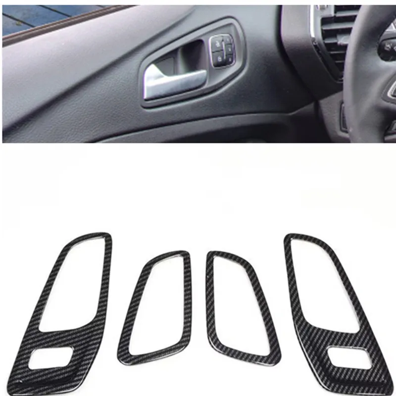 

Углеродное волокно ABS Автомобильная дверная ручка чаша чашка панель Крышка отделка Автомобильная Наклейка для Ford Kuga EcoSport 2013 2014 2015