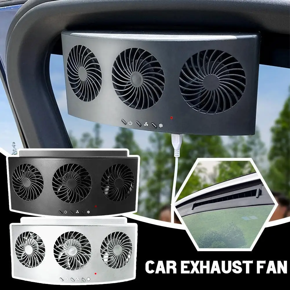 

Car Cooling Exhaust Fan Summer 3-head Radiator Air Circulation Cooler Desuperheater Ventilator Car Interior Supplies Accessory