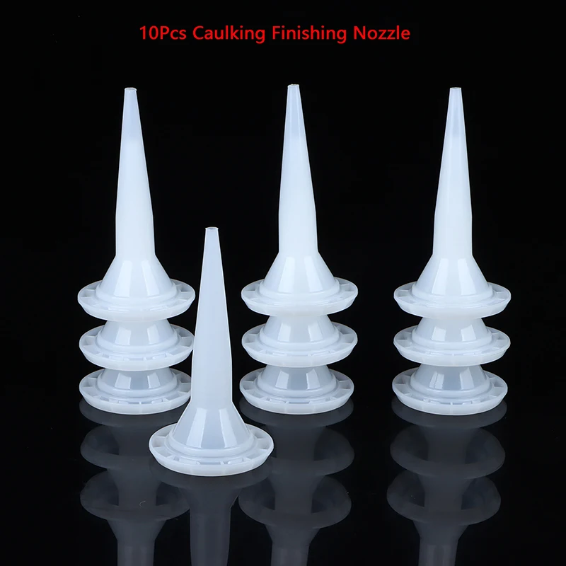 

10Pcs Durable Caulking Finishing Nozzle Applicator Caulk Nozzle Replacement Glass Glue Tip Mouth Construction Tools for Window