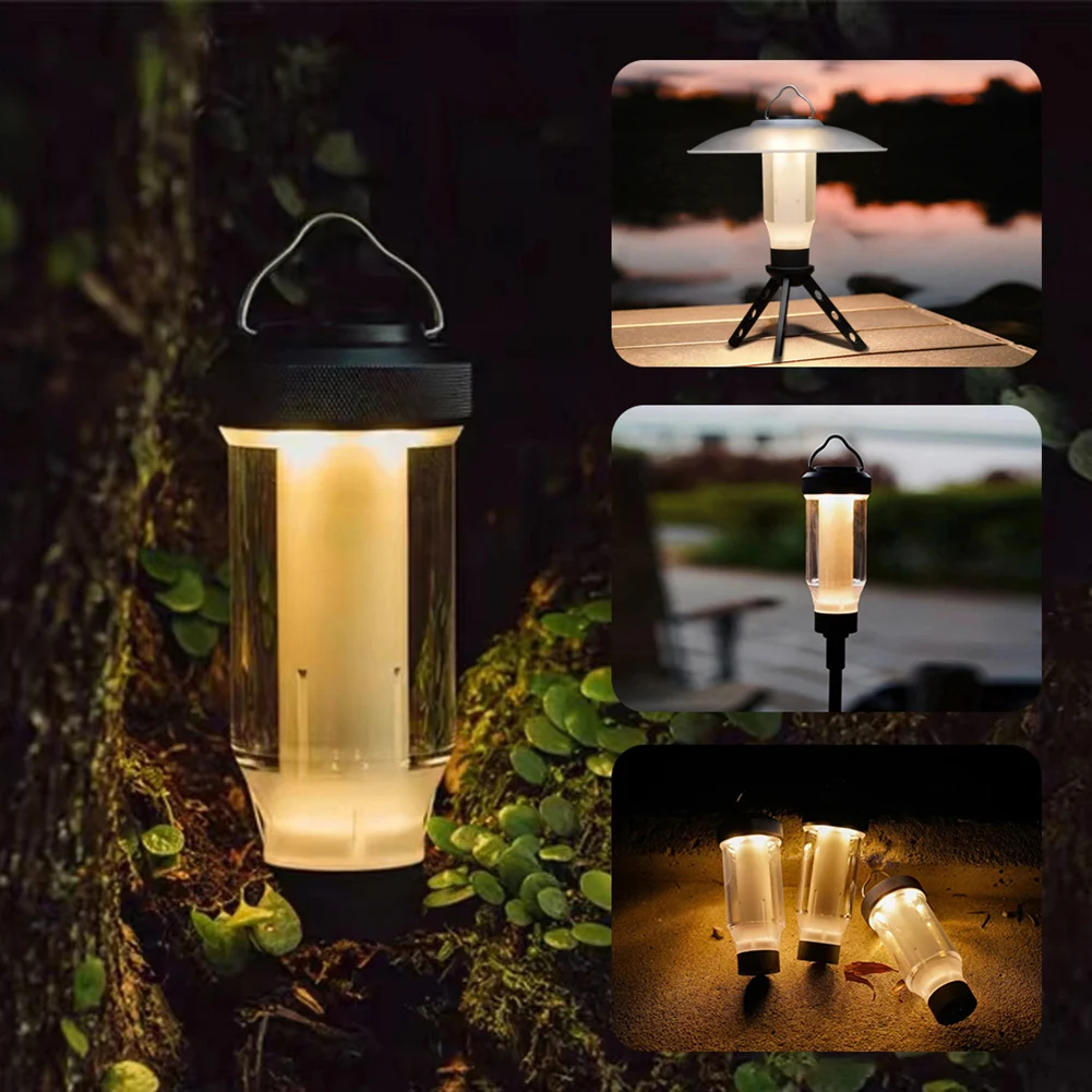 

Portable Tent Lamp IPX4 Waterproof Rechargeable Portable Lantern Lightweight Bottom 1/4 Threaded Interface for BBQ Picnic Hiking