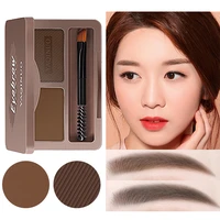 natural double color eyebrow powder waterproof lasting color rendering eye brows shadow eyebrow pen with makeup brush mirror kit