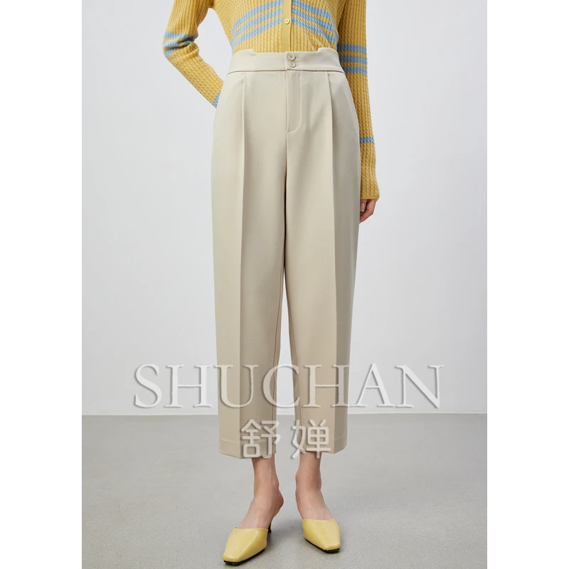 

SHUCHAN Streetwear Women Ankle-Length Pants Office Lady Pencil Pants Zipper Fly Korean Style Pantalones Mujer