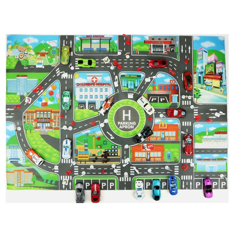 Children's Map Toy Baby Climbing Play Mat Children's Toy Road Map City Map English Version