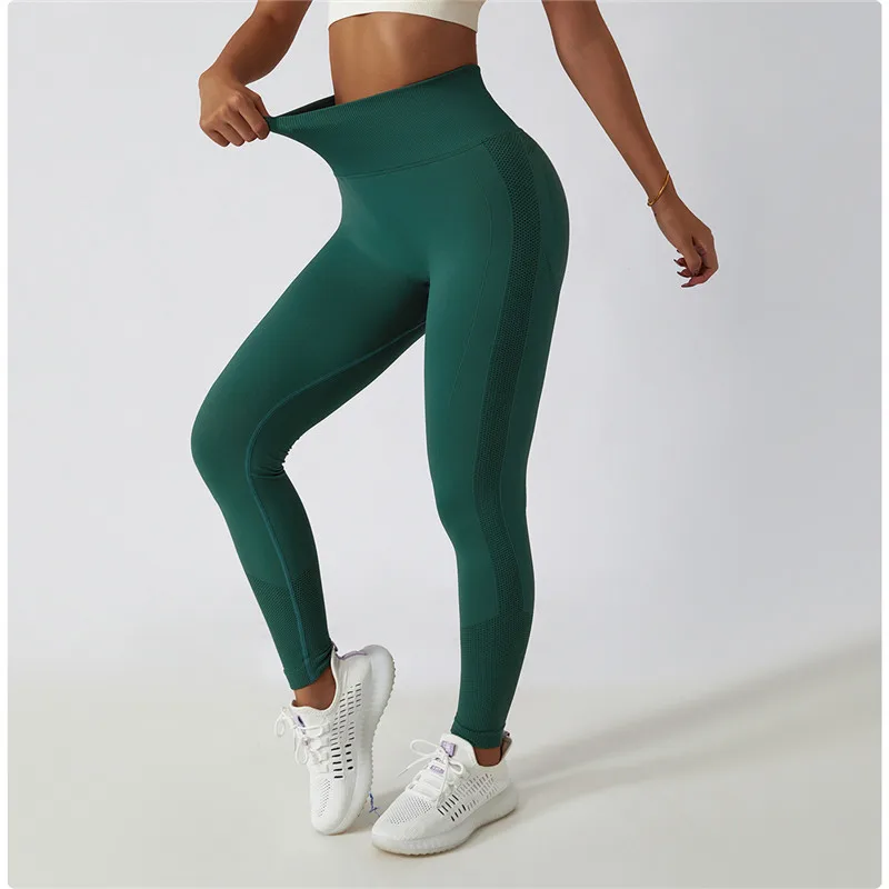 Solid Color Seamless Gym Women Tights Sports Pants Seamless High Waist Fitness Yoga Legging Jogging Comprehensive Training Wear
