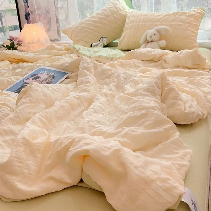 1 шт. летнее тонкое стеганое одеяло Seersucker плиссированное крутое мягкое приятное