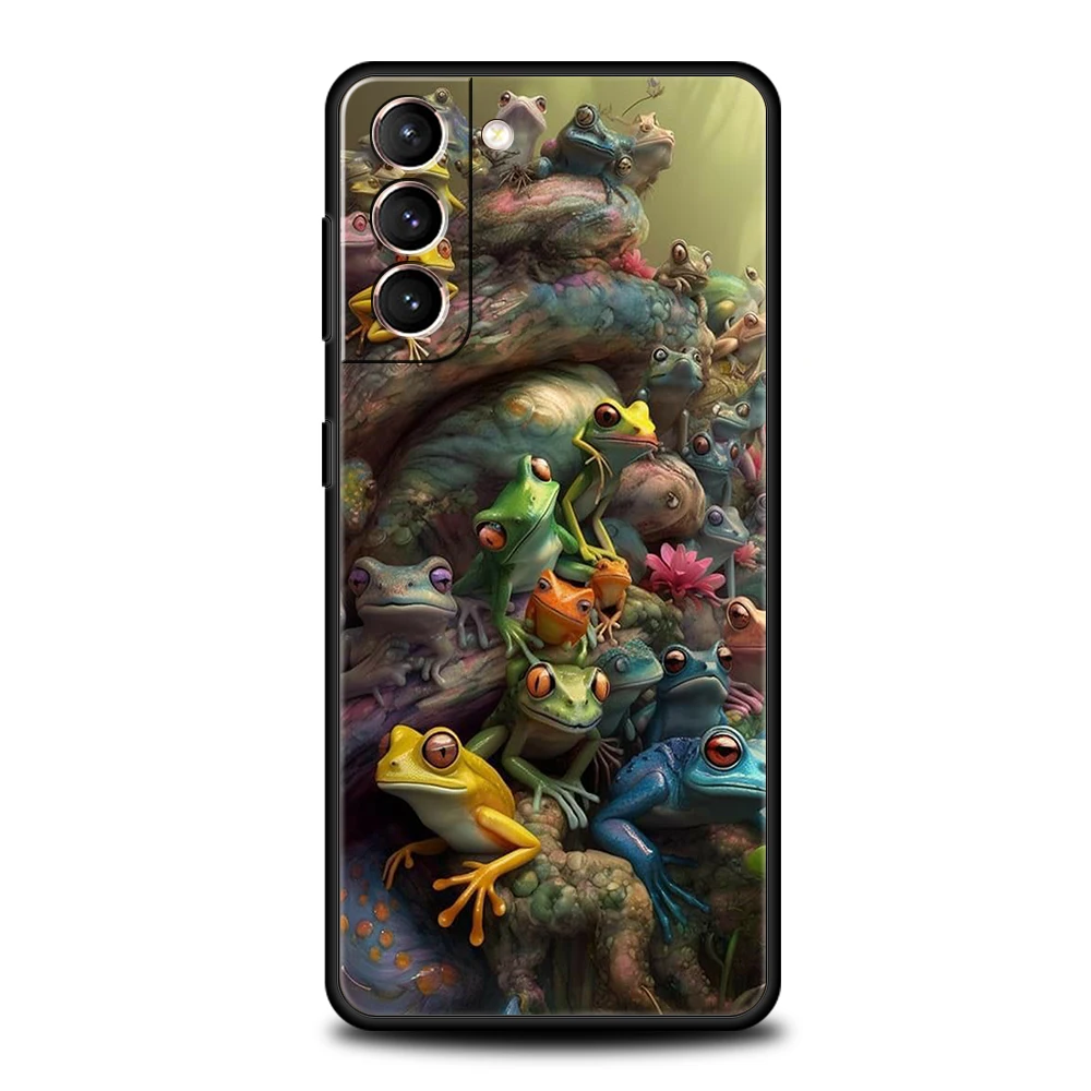 Фото Чехол для телефона Samsung Galaxy S25 Edge S24 S23 S22 S20 S21 FE Ultra S10 S10E Plus 5G, мягкий TPU, с реалистичным принтом лягушки №3
