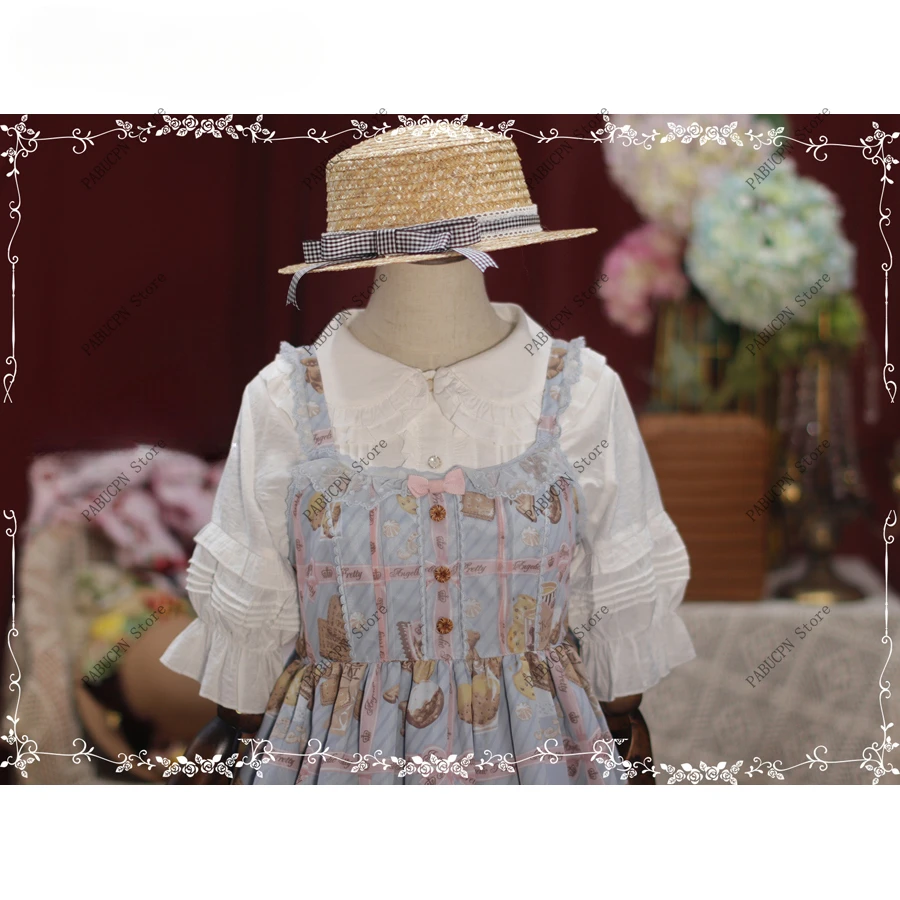 Милая и милая двойная кружевная рубашка с вырезом коротким рукавом весна-лето