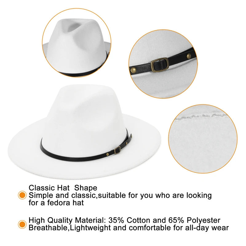 Классическая осенне-зимняя женская шляпа-федора GEMVIE шляпа-Панама с пряжкой для
