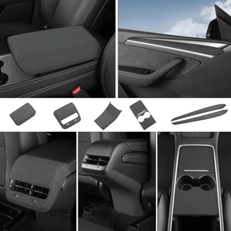 

Украшение интерьера автомобиля с центральным пультом управления, подлокотником, панелью вентиляции, автомобильные аксессуары для Tesla Model 3 Y...