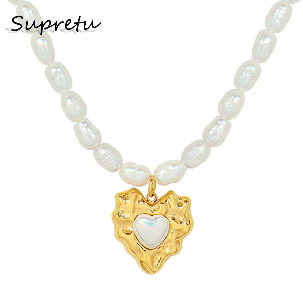 

Женское Ожерелье из пресноводного жемчуга с металлической подвеской