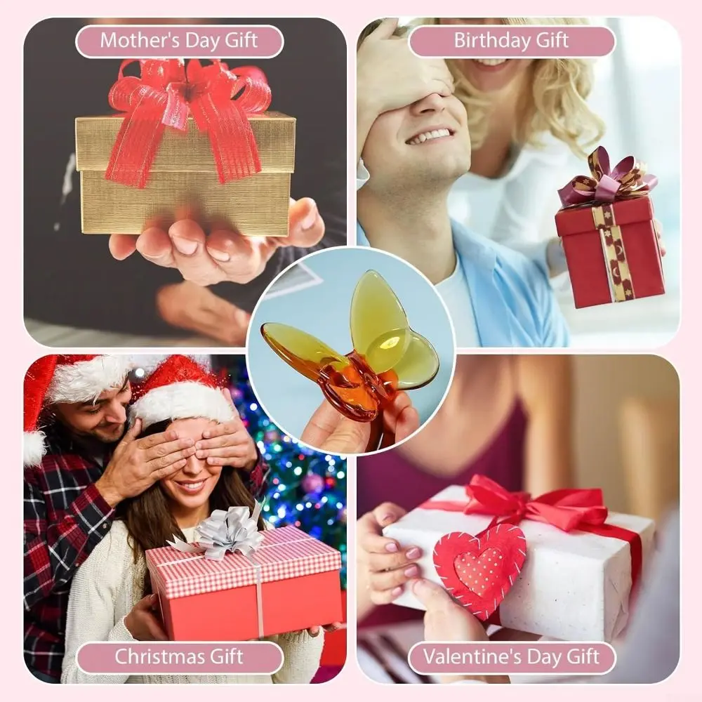 Многоцветные хрустальные фигурки бабочек светоотражающие прозрачные