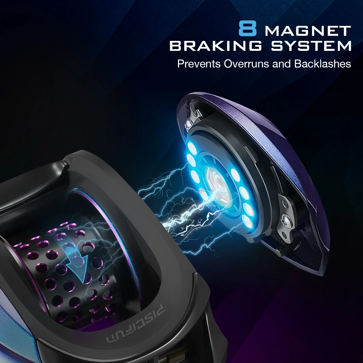 Piscifun Spark Pro Baitcasting Reel 11+1 Shielded Ball Bearings 7.5KG Carbon Fiber Drag Low Profile Baitcaster Fishing Reels