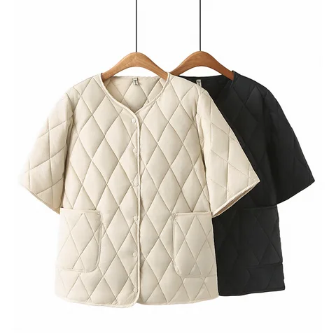 BISENMADE Женская парка осенняя тонкая  плюс сайз