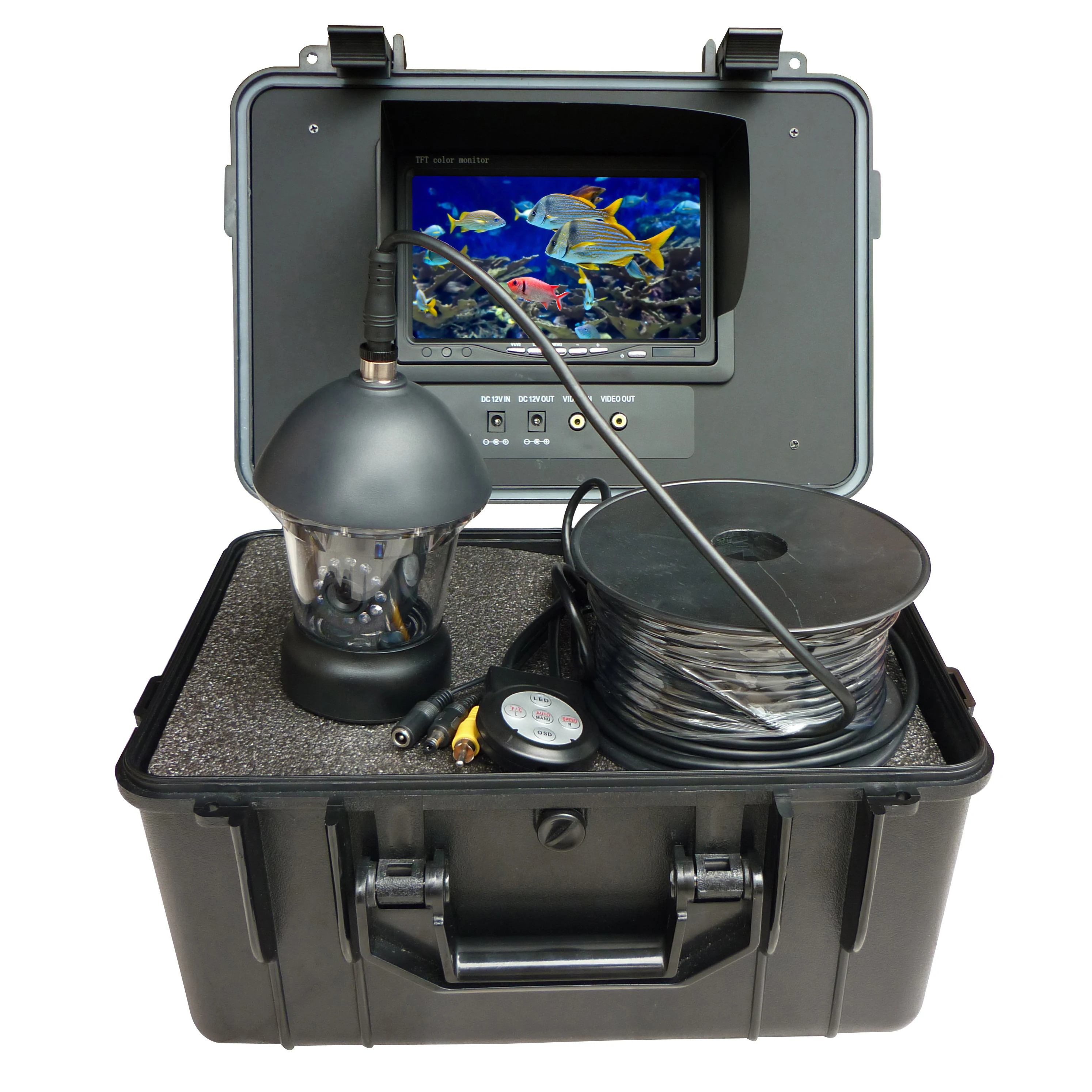 

Рыба 7-дюймовая с поворотом на 360 градусов и кабелем 20 м, подводная рыболовная камера с 12 белыми лампами для подводной рыбалки