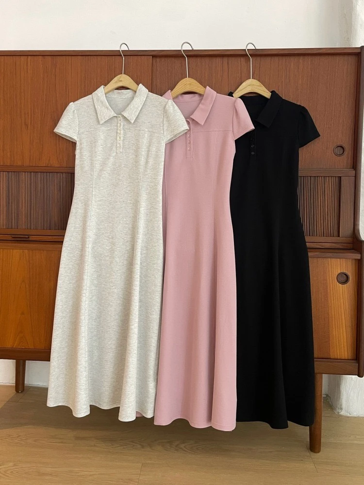 Женское Спортивное платье-поло в американском стиле облегающее длинное платье