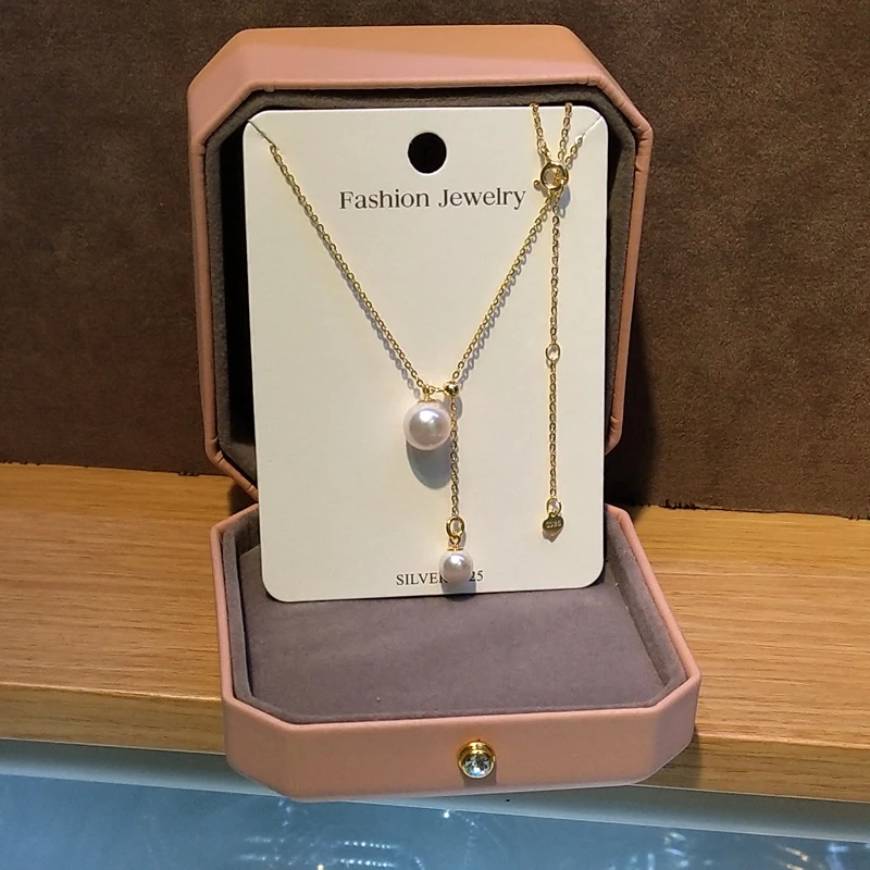 Ожерелье из стерлингового серебра 925 пробы для купания не выцветающая жемчужная