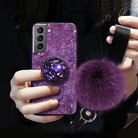 for samsung galaxy s22 s21 s21fe s20 s10 s9 plus lite ultra note20 10 a13 a32 a52 a72 glitter diamond lanyard bracket case cover