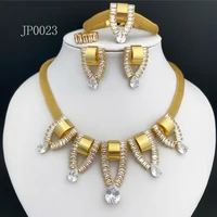 Fashion Italian Gold Color Jewelry Set For Women Dubai Elegant Necklace bracelet Earing Party Wedding Jewellery Sets