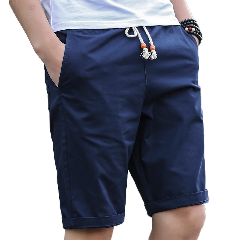 2023 Hot Selling Cotton Breathable And Comfortable Casual Men's Home Shorts Fashion Drawstring Solid Color Shorts With Pockets