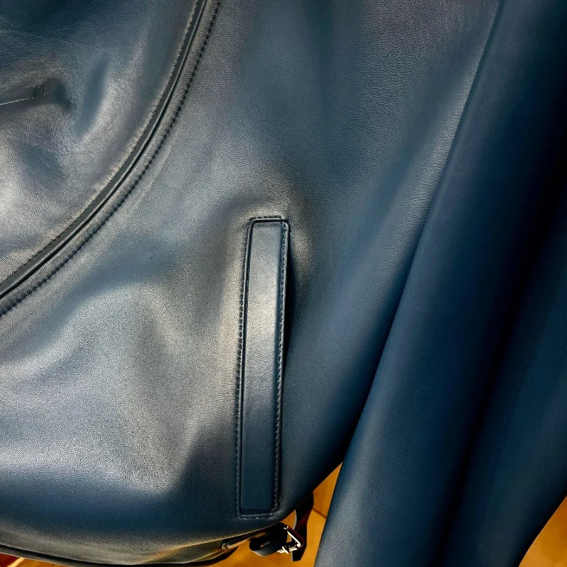 2024aw Высококачественная Мужская кожаная куртка мужские моющиеся пальто модные