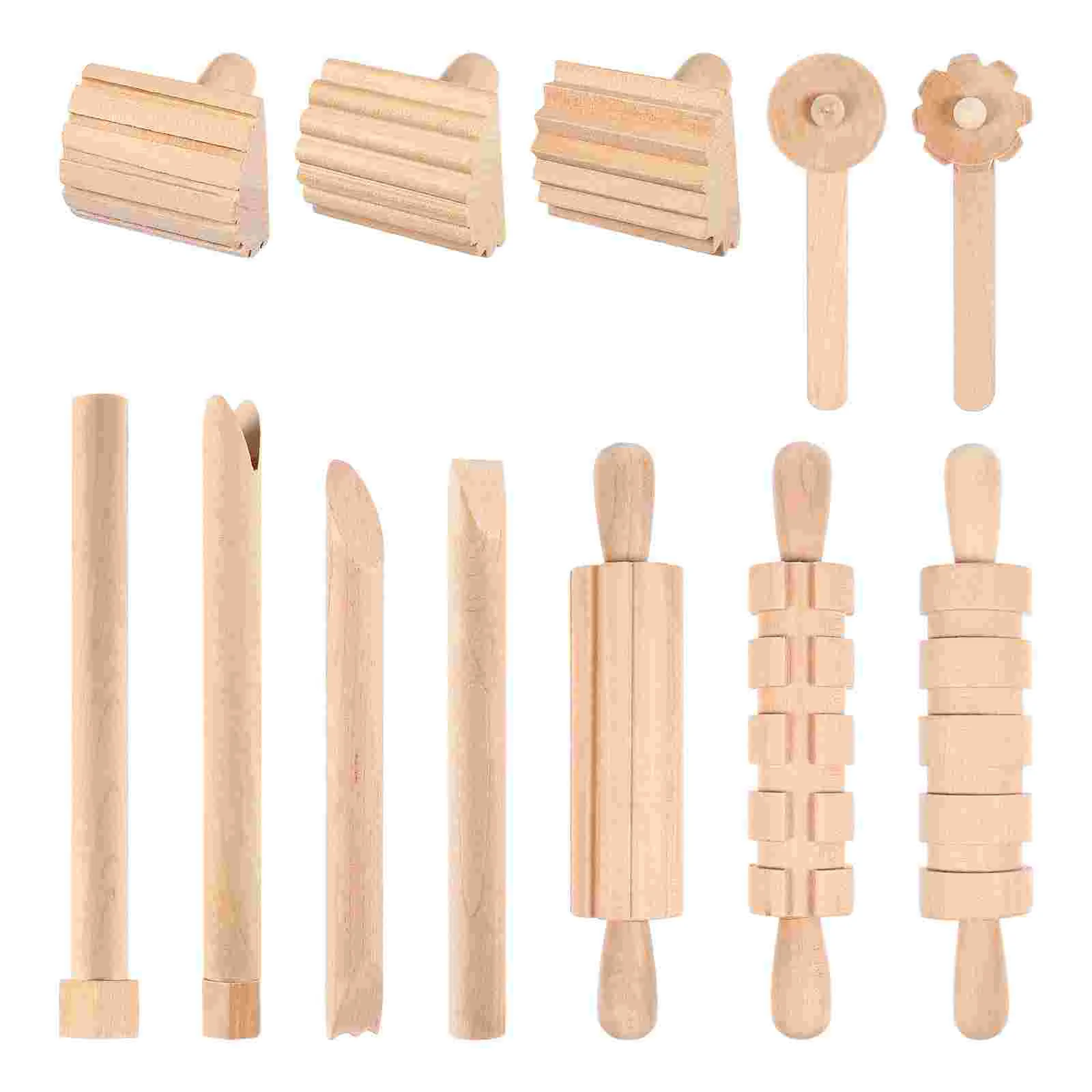 

Tools Clay Wooden Pottery Tool Dough Kids Sculpting Modeling Set Wood Shaping Molding Rollers Carving Stamp Accessories Roller