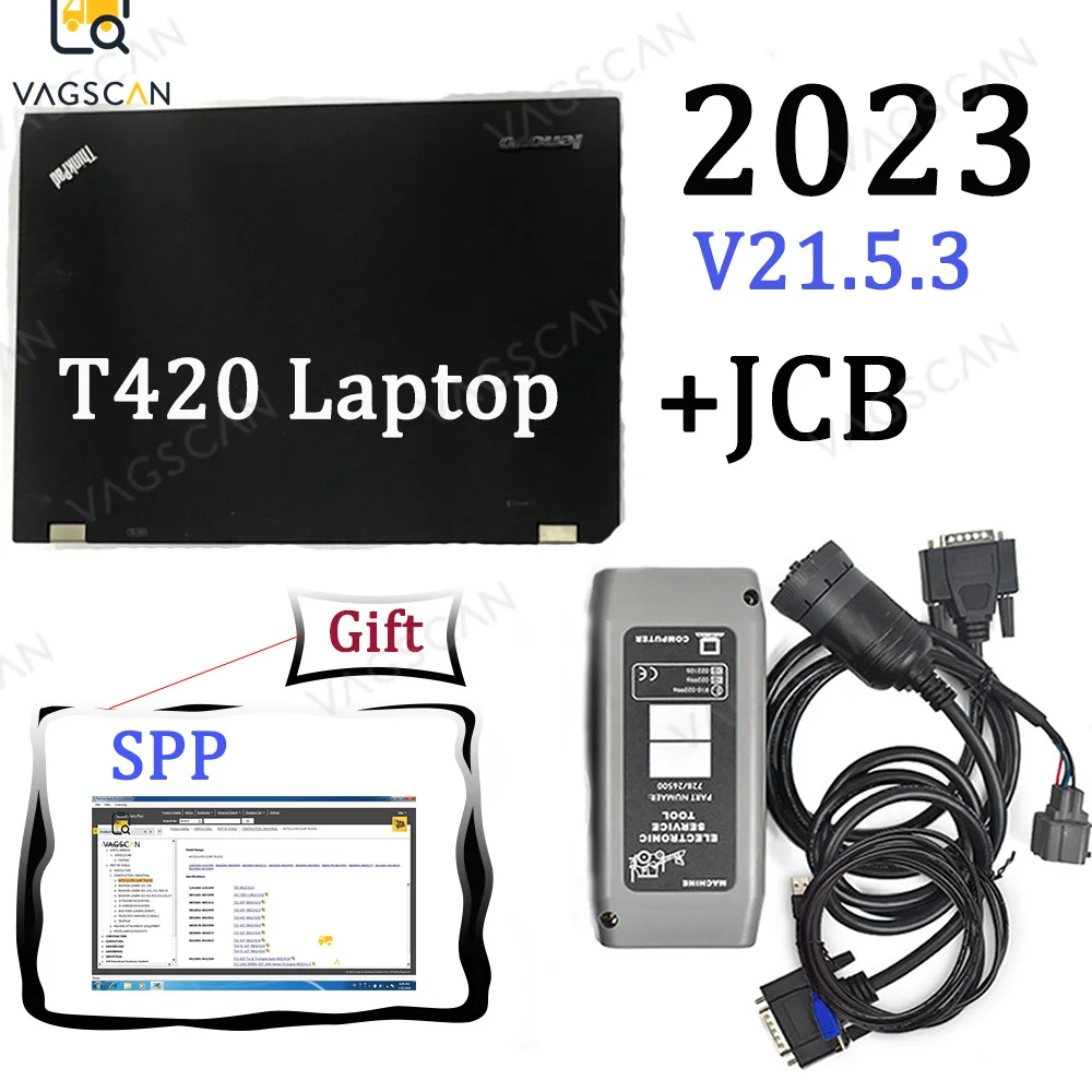 Диагностический комплект T420 для JCB, электронный сервисный Инструмент ServiceMaster V21.5.3, строительный инструмент, диагностический инструмент