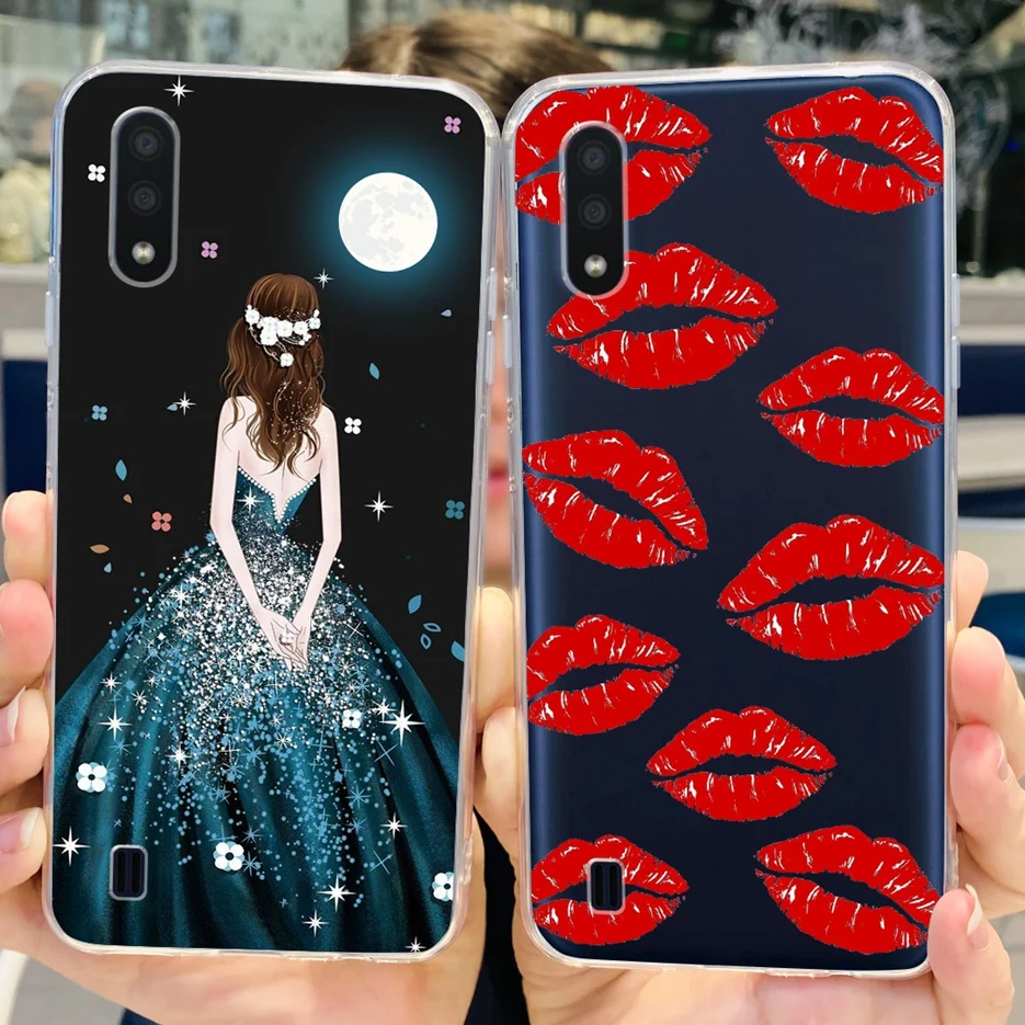 Чехол для Samsung Galaxy A01 Стильный чехол с рисунком мягкий силиконовый телефона M 01 M01