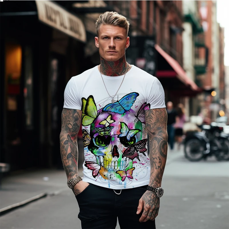 Повседневная мужская летняя футболка в европейском и американском стиле новинка