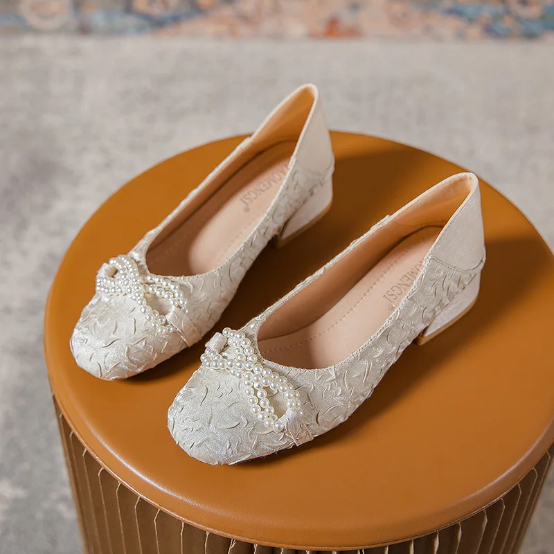 

High Heels Women's Spring Mary Jane Shoes Women's Shoes Retro Hepburn Style Small PU Leather Shoes Plus Size Women's Shoes 33-43