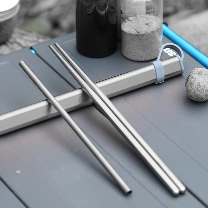 

Travel Chopsticks With Straw Portable Storage Tube Aluminum Storage Tube Outdoor Tableware Cutlery Camping Supplies