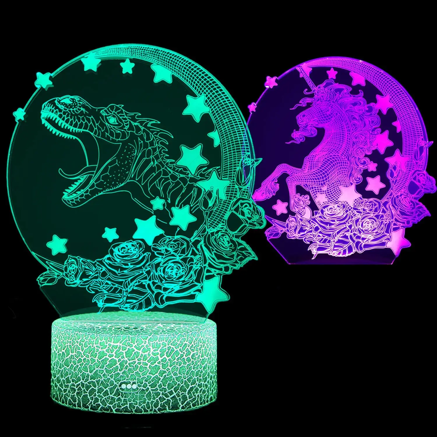 

Unicorn Dinosaur 3D Lamp Acrylic USB LED Night Lights Neon Sign Lamp Xmas Christmas Decorations for Home Bedroom Birthday Gifts