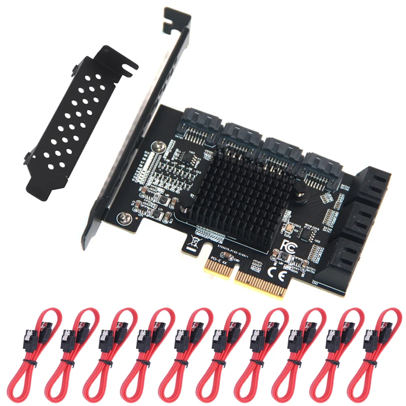 

Карта-переходник Chi a Mining PCIe SATA, 6/10 портов, 6 Гбит/с, SATA 3,0, PCIe
