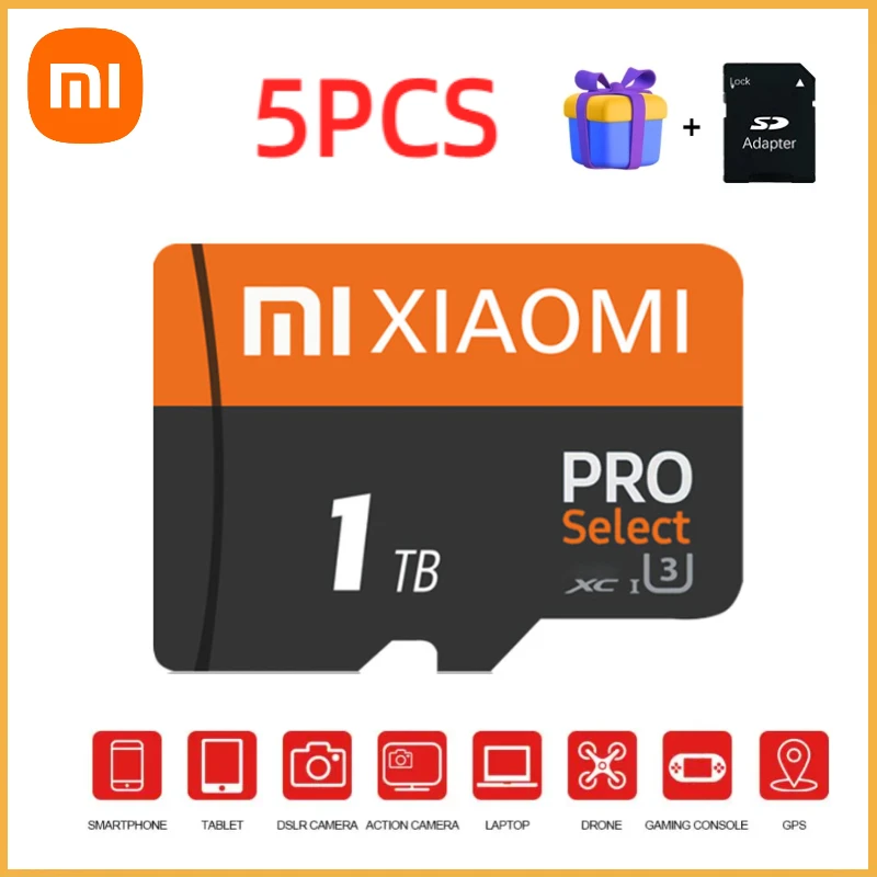 Xiaomi 5 шт. ультра Micro TF/SD флэш-карта памяти 128 ГБ 256 512 TF SD карта 32 Card Прямая поставка
