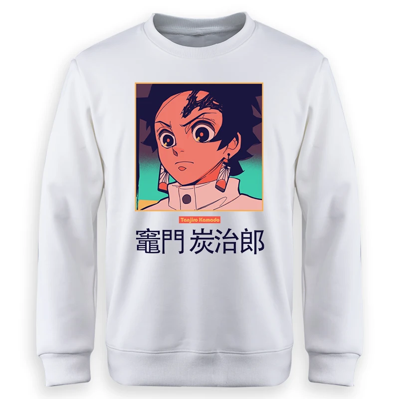 

Demon Slayer Hoodies Men Tanjirou Manga Kimetsu Japan Anime Crewneck Sweatshirts Long Sleeve Hip Hop Sudaderas Streetwear