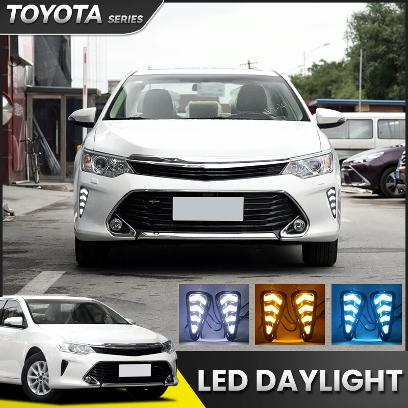 

Подходит для Toyota 15-16 Camry дневной, ходовые огни, модифицированные со стандартными дневными ходовыми огнями, цветовая температура Mustang, сигнал поворота