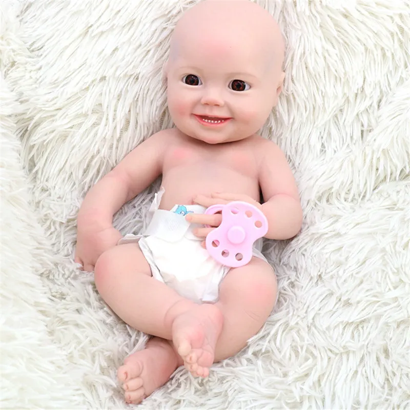 

13inch Full Body Solid Silicone Boy Reborn Doll Kit Painted / Unpainted Newborn Baby Reborn kit accessories
