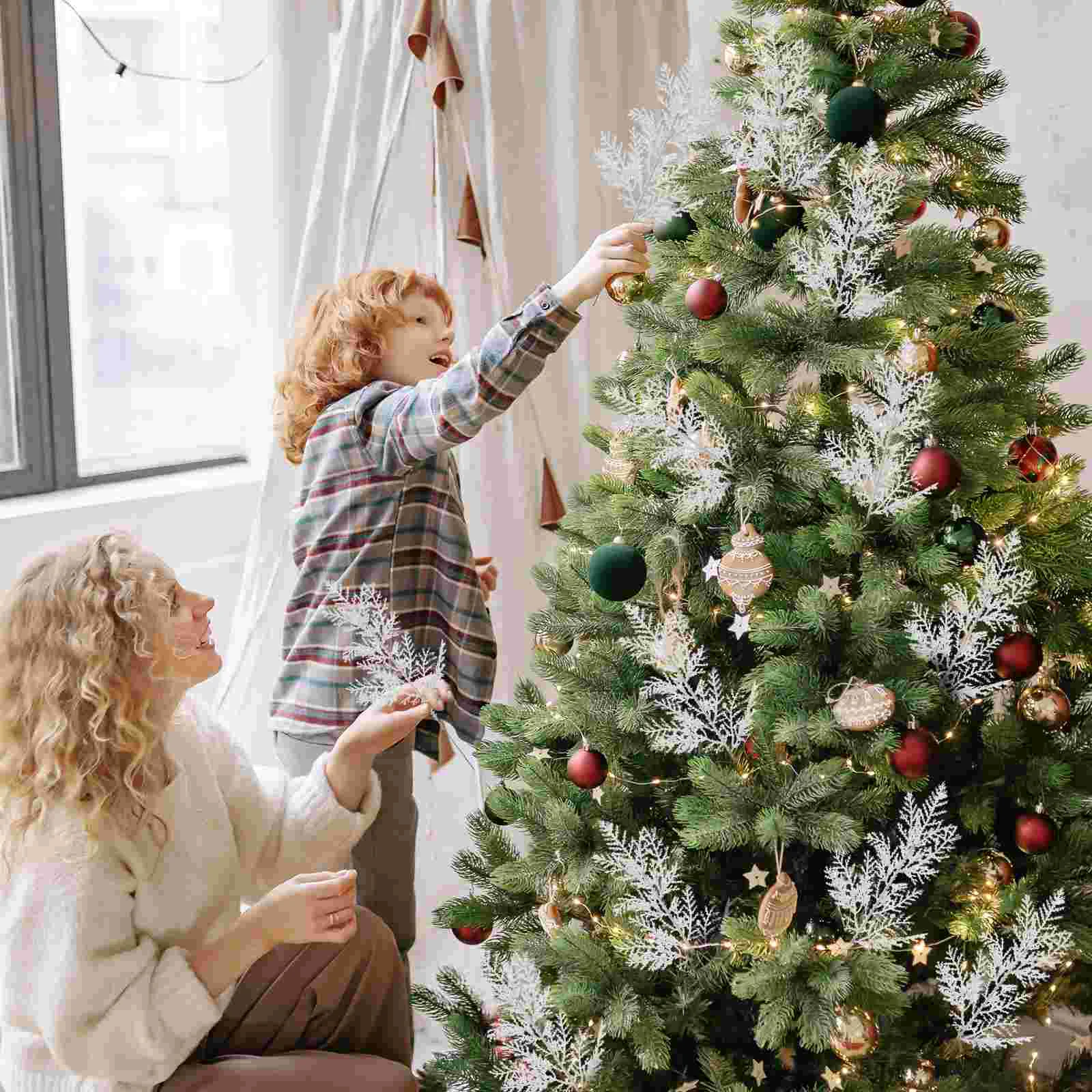 24 шт. белая ветка рождественская елка искусственные сосновые ветки венок и