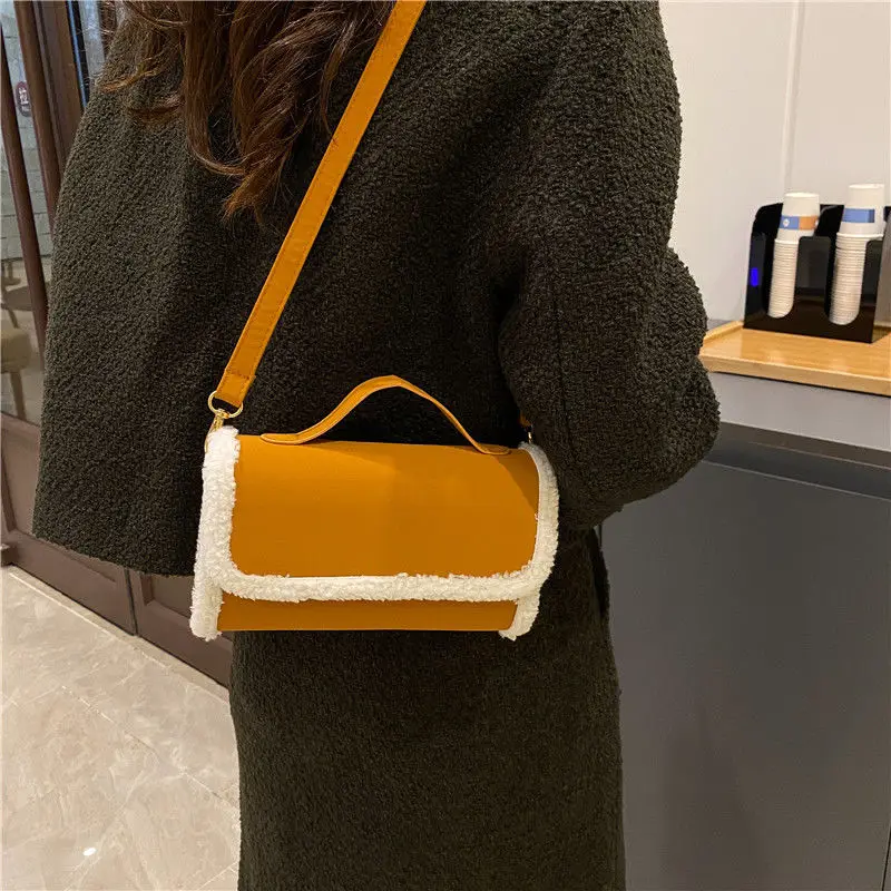 Женская сумка через плечо Наплечная Сумка плюшевая зимняя теплая роскошная