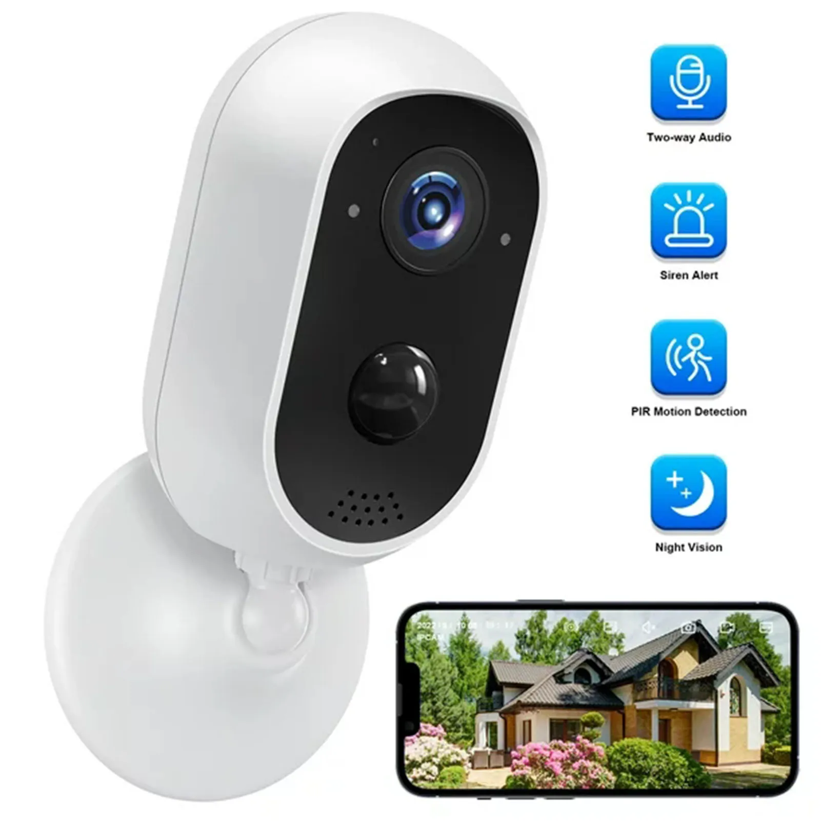 

3 million wireless high-definition voice intercom PIR humanoid detection alarm monitoring energy-saving battery network camera