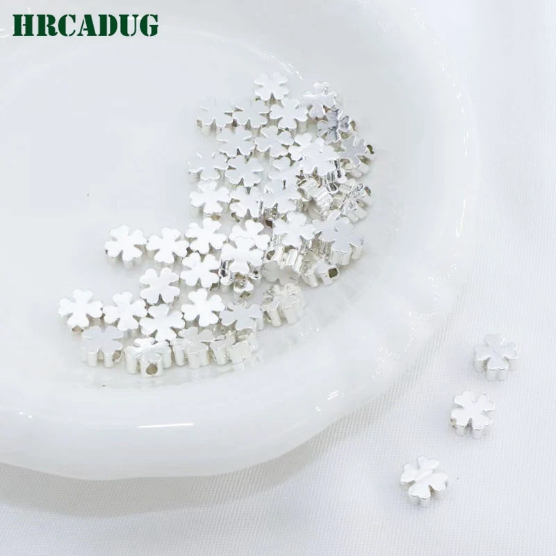 Wholesale Bracelet Bead 18K Gold Plated Round Flower Spacer Beads For Separation Handmade DIY Jewelry Accessories Copper Beads