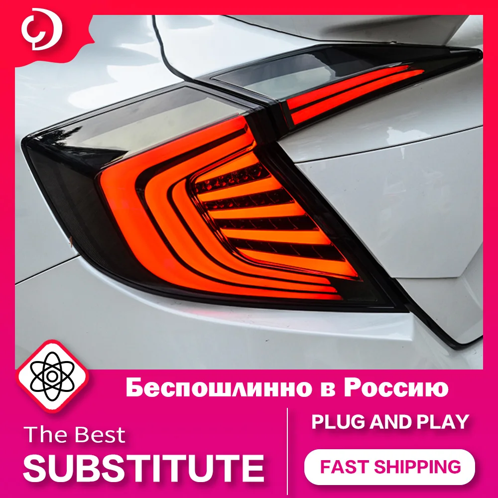 

Car Styling Taillights for Honda Civic X G10 2016-2021 LED DRL Tail Lamp Dynamic Running Turn Signal Rear Reverse Brake