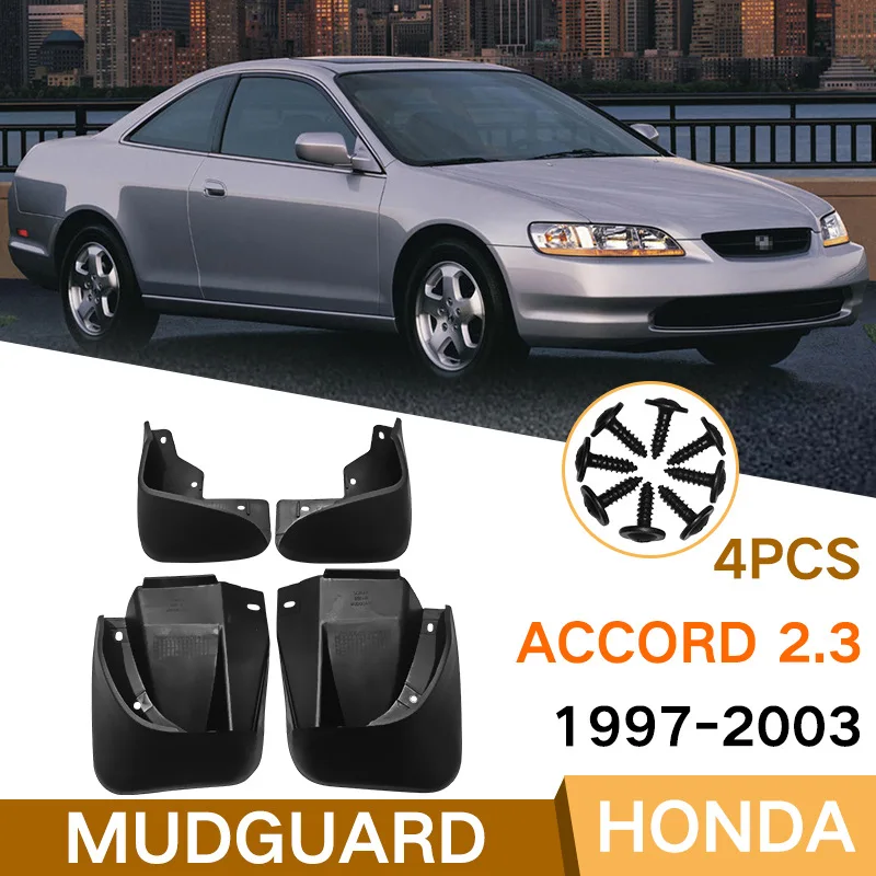 

4 шт. брызговики для Honda 6-го поколения Accord 2.3 (1997-2000 2001 2002 2003) брызговики с обшивкой, аксессуары для брызговиков