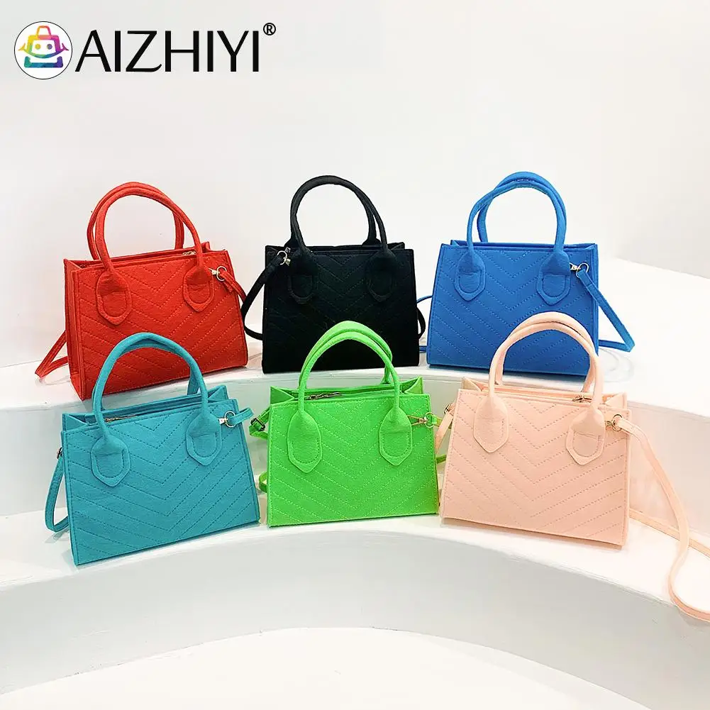 

Fashion Rhombic Pattern Crossbody Bag Women Felt Mini Small Shoulder Handbags for Women Students Shopping Travel