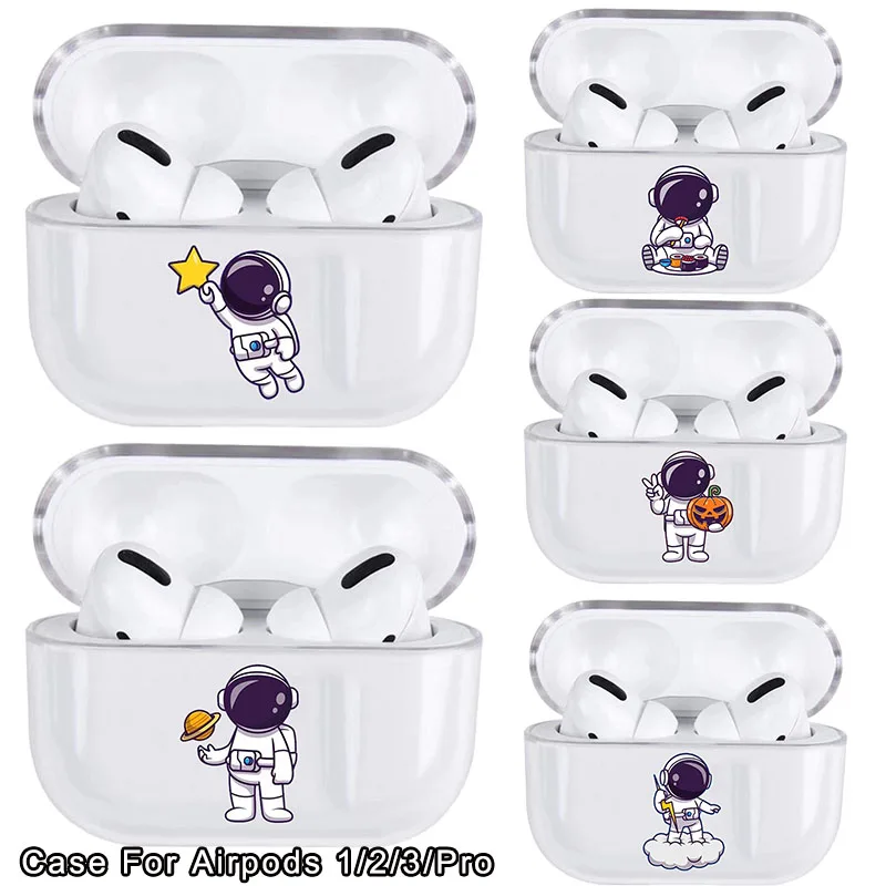 

Cute Cartoon Astronaut Airpods Case for Apple 3 2 1 Pro Gen Soft Wireless Bluetooth Earphone Box Space Man Cover Coque