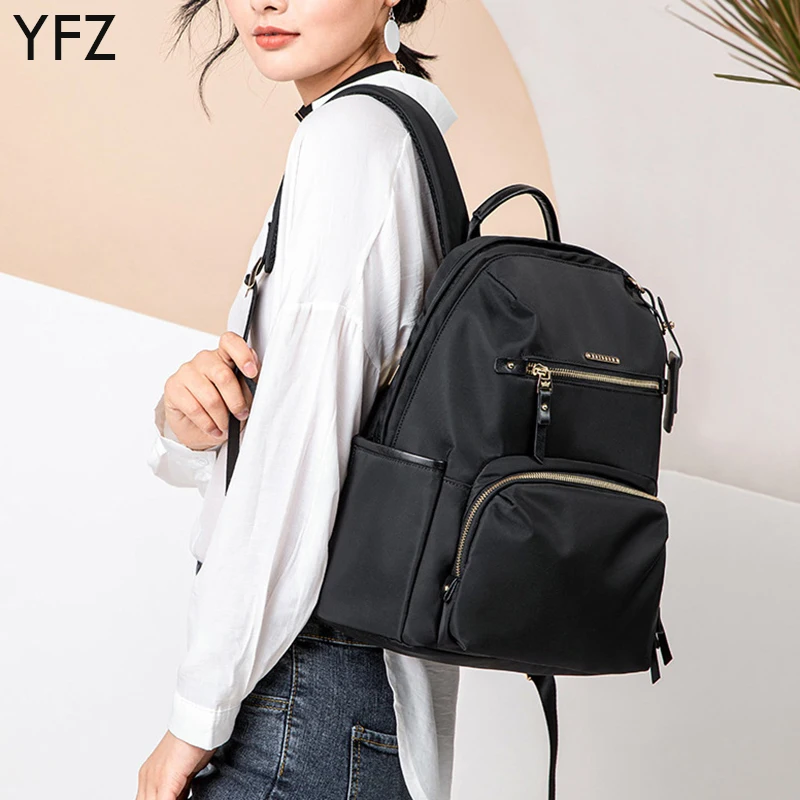 YFZ  Women Backpack Nylon ,Casual Classical Ladies Bagpack Fashion Women Bag Solid Color School Pack For Teenage Girl